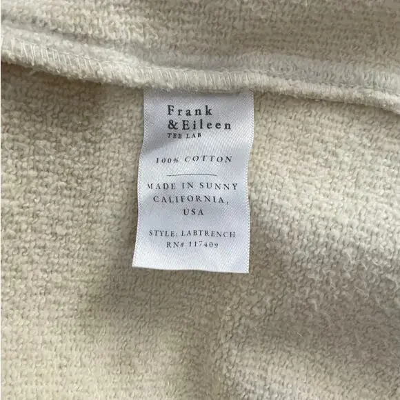 Frank & Eileen Belfast Trench Coat Vintage White Triple Fleece Size XS  Made USA - Picture 10 of 11